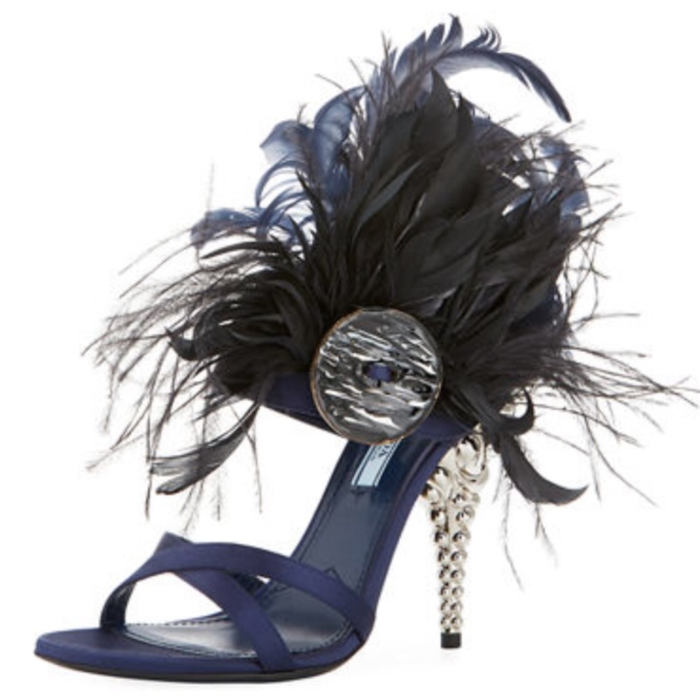 Prada feather heels authentic